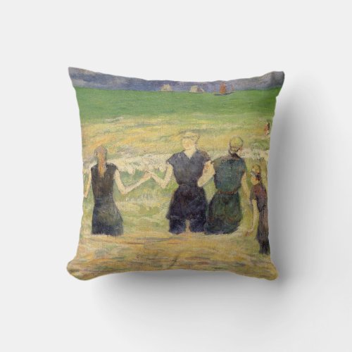 Women Bathing Dieppe by Paul Gauguin Throw Pillow