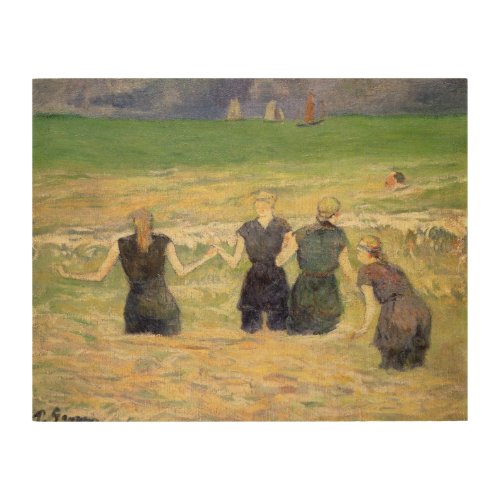 Women Bathing Dieppe by Paul Gauguin Wood Wall Art