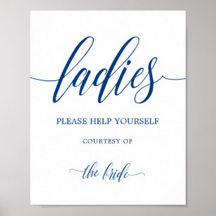 Women Bathroom Basket Wedding Sign Calligraphy
