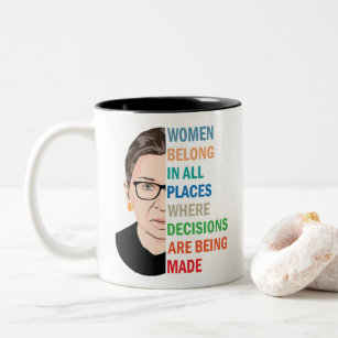 11oz Black Handle/Rim Novelty Coffee Mug Fight for The Things You Care About Mug Ruth Bader Ginsburg Coffee Mugs Saying 
