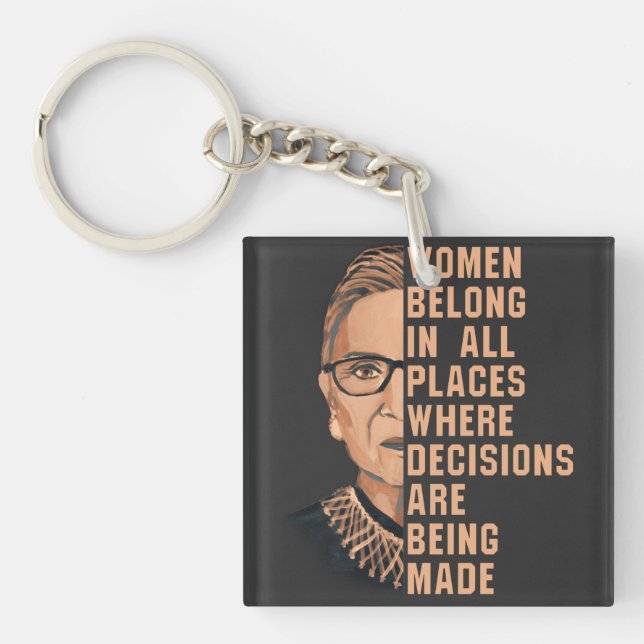 Women Belong In All Places Where Decisions Are Bei Keychain (Front)
