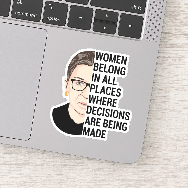 Women belong in all places where decisions sticker (Detail)