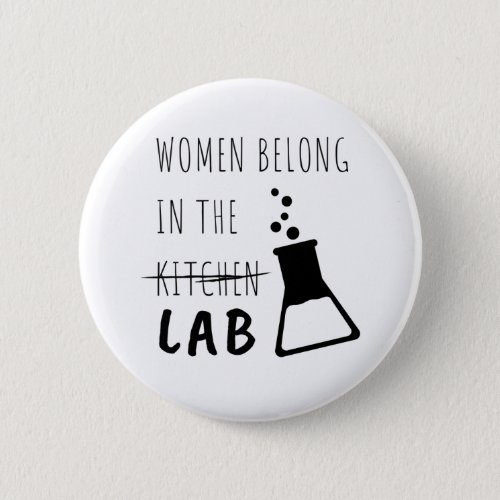 Women Belong In The Lab Female Scientist Quote Button