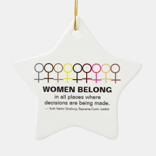 Women Belong Justice Ruth Bader Ginsburg RBG Quote Ceramic Ornament