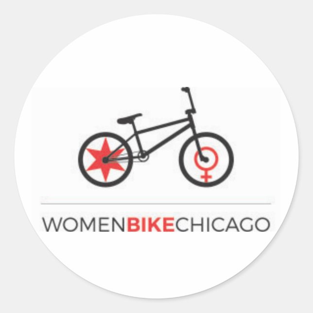 Women Bike Chicago - BMX Design Stickers (Front)