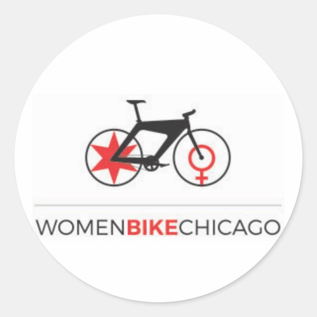 Women Bike Chicago - Sleek Bike Stickers (Front)