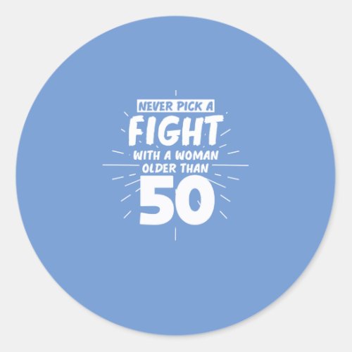 Women Birthdays 50th Birthday 50 Years Funny Gift Classic Round Sticker