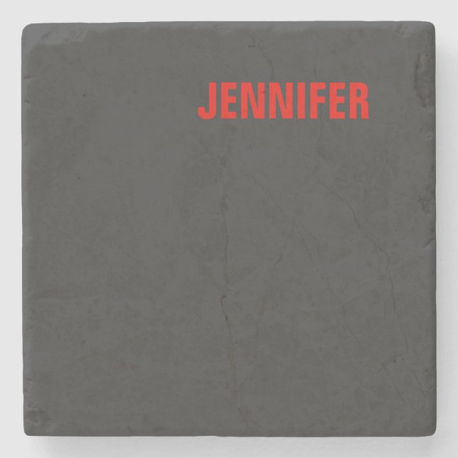 Women Black Color Your Name Customize Gift  Stone Coaster (Front)