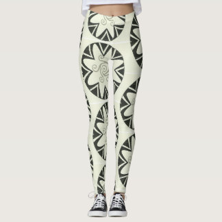 WOMEN BLACK N GREY SWIRL LEGGINGS