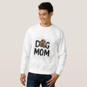Women Bleached Dog Mom Dog Mom Paw Leopard Sweatshirt (Front Full)