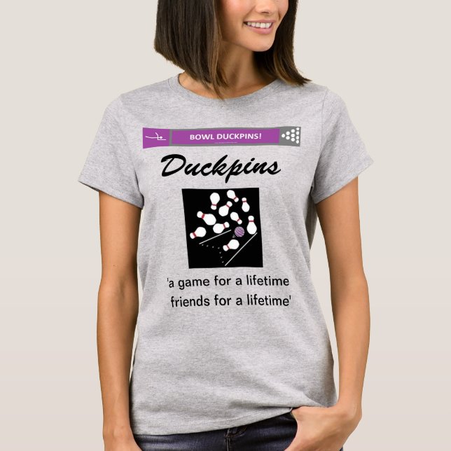 Women Bowl Duckpins with Duckpin Houses T-Shirt (Front)