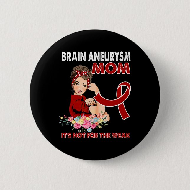 Women Brain Aneurysm Awareness Ribbon  Button (Front)