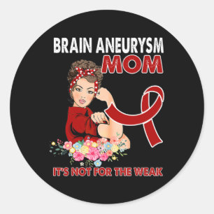 Women Brain Aneurysm Awareness Ribbon  Classic Round Sticker