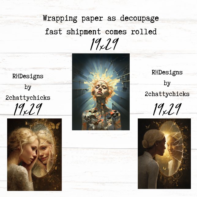Women Broken But Made Whole Wrapping Decoupage Wrapping Paper Sheets (Creator Uploaded)