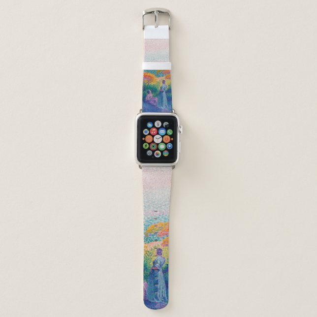 WOMEN BY THE SHORE PAINTING APPLE WATCH BAND (Front)