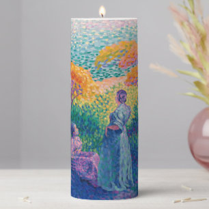 WOMEN BY THE SHORE PAINTING PILLAR CANDLE