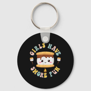 Women Camping Kawaii Smores Girls Have Smore Kids Keychain