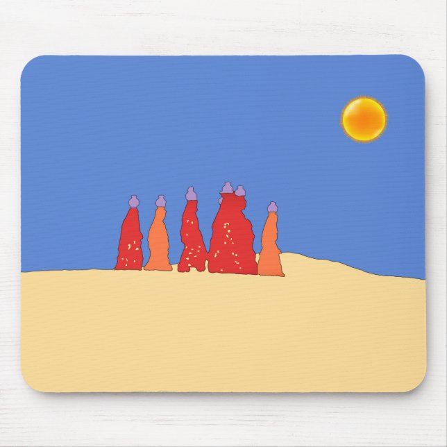 Women carrying water in Thar desert - Rajasthan Mouse Pad (Front)