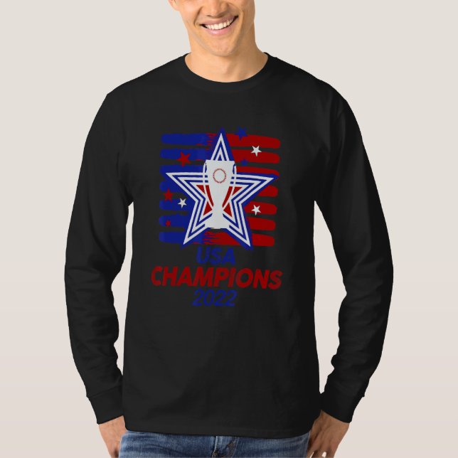Women Championship Usa 2022 Champions Soccer Footb T-Shirt (Front)