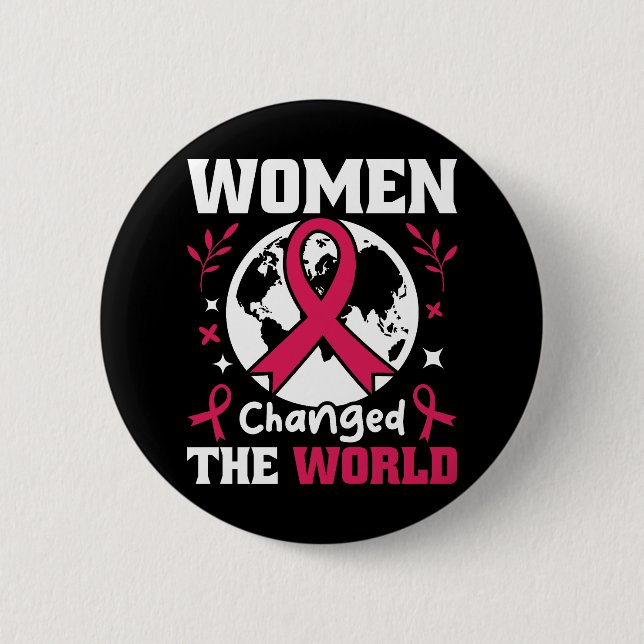 Women Changed The World Feminist Button (Front)