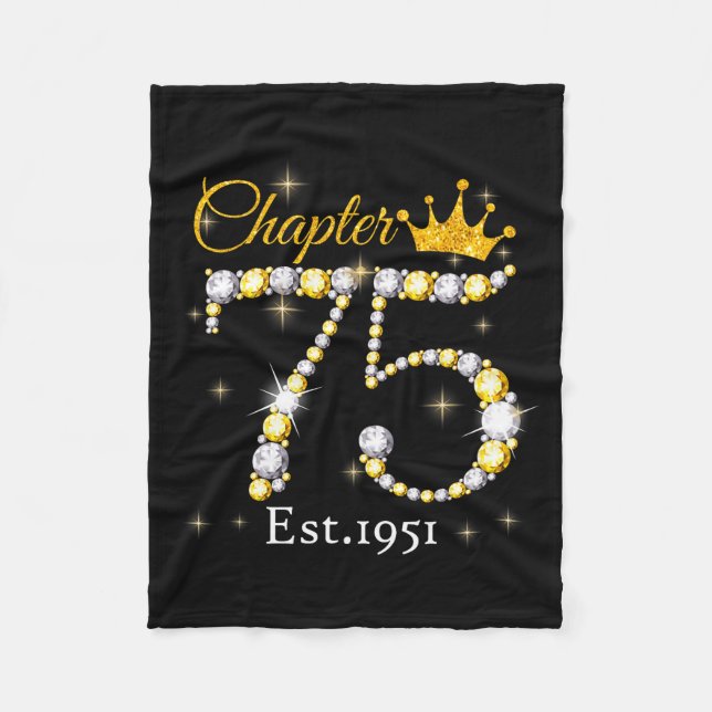 Women Chapter 75 Fabulous Est 1951 75th Birthday Q Fleece Blanket (Front)