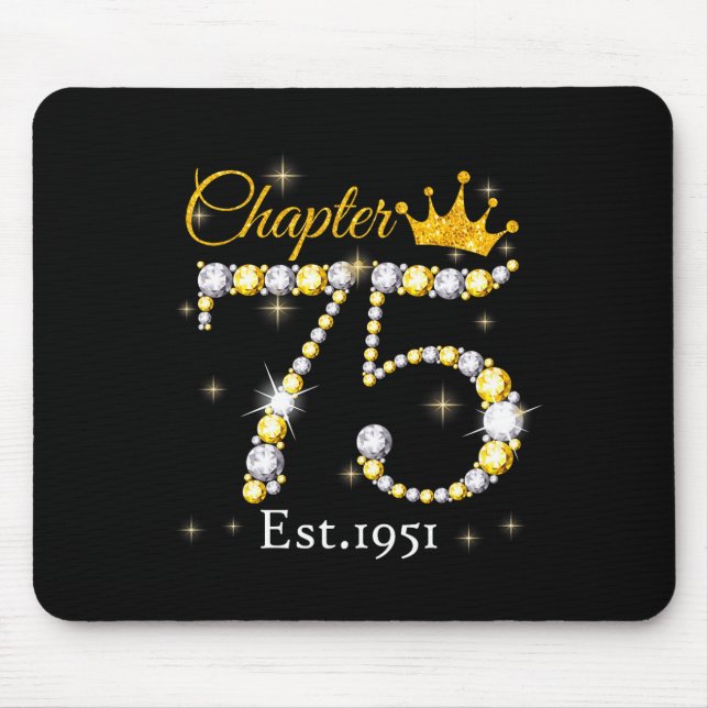 Women Chapter 75 Fabulous Est 1951 75th Birthday Q Mouse Pad (Front)