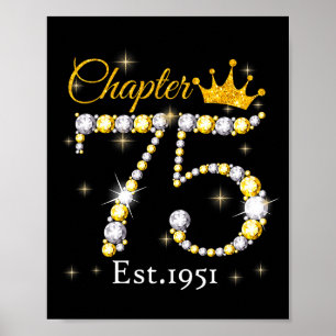 Women Chapter 75 Fabulous Est 1951 75th Birthday Q Poster