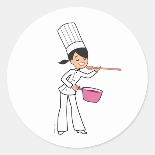 Women Chef Sticker with Illustration