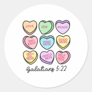 Women Christian Valentine Galatians Conversation H Classic Round Sticker