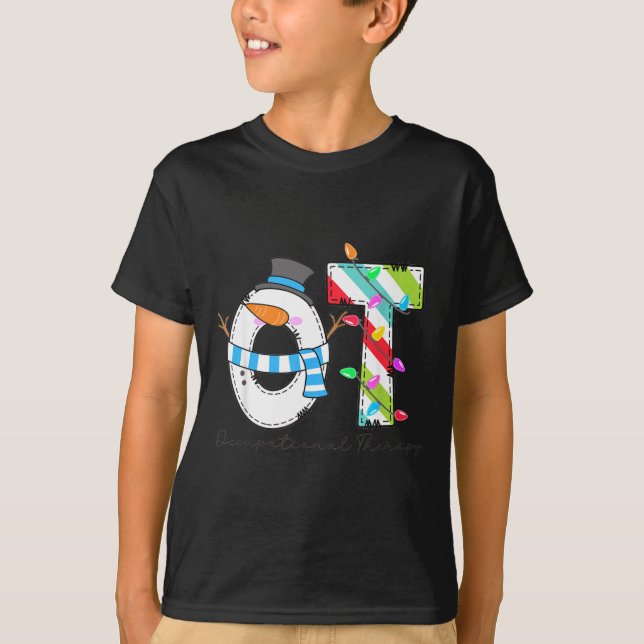 Women Christmas Occupational Therapy Ot Ota Snowma T-Shirt (Front)