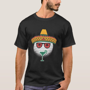 Women Cinco de Mayo Golf Ball With Sombrero Margar T-Shirt