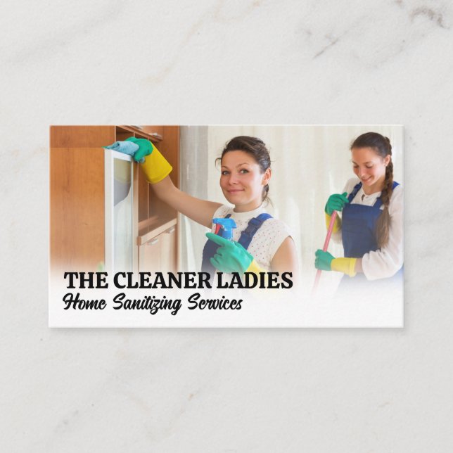 Women Cleaners in Household Business Card (Front)