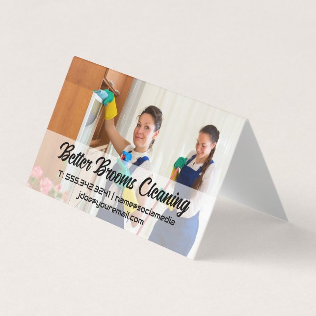Women Cleaning Household Business Card (Front)