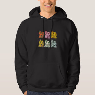Women Colorful Wolf Family Vintage Pop Art Wolf 1 Hoodie