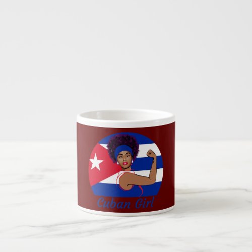 Women Cuban Girl Strong Cubanita Free Cuba Flag Espresso Cup