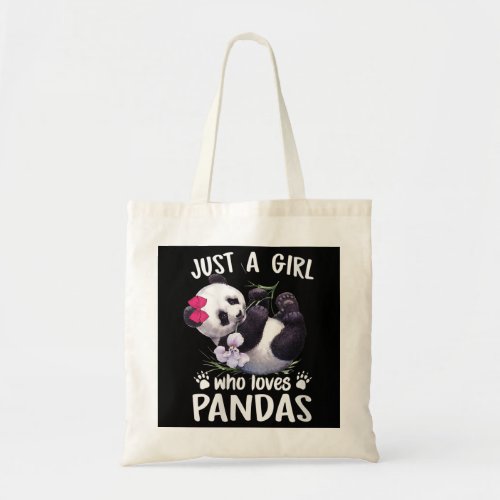 Women Cute Panda For Girls Just A Girl Who Loves Tote Bag