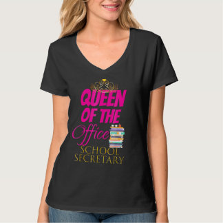 Women Cute Queen Of The Office School Secretary T-Shirt