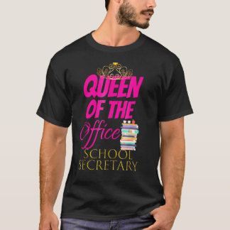 Women Cute Queen Of The Office School Secretary T-Shirt