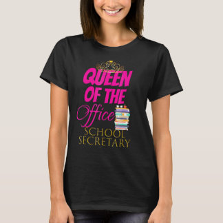 Women Cute Queen Of The Office School Secretary T-Shirt