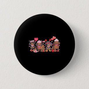 Women Dachshund Valentine’s Day Sausage Dog Bandan Button