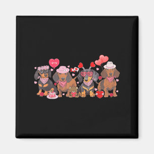 Women Dachshund Valentine’s Day Sausage Dog Bandan Magnet