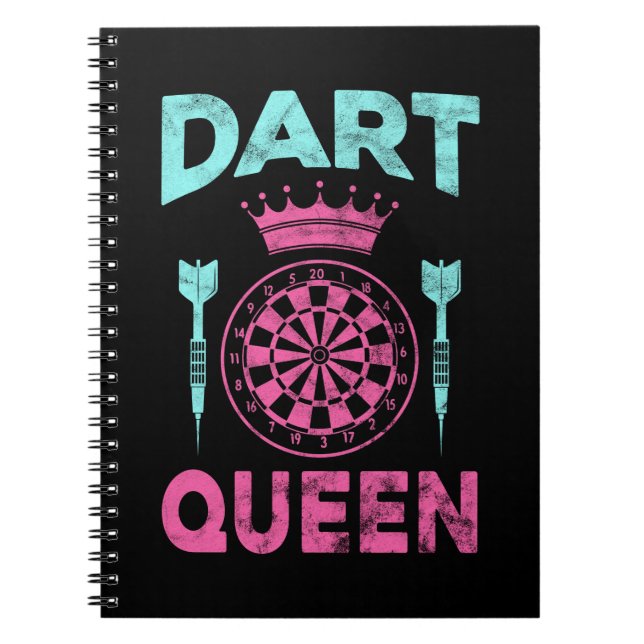 Women Darts Dartboard Girl Dart Player Queen Notebook (Front)