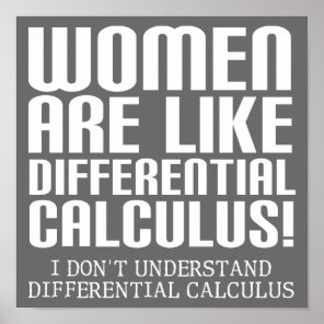 Women Differential Calculus Funny Poster Sign