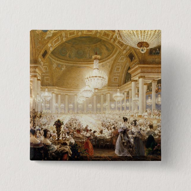 Women Dining at the Tuileries in 1835 Pinback Button (Front)
