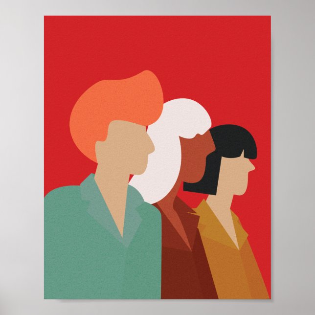 Women Diversity - Mid-Century Modern , Empowered Poster (Front)