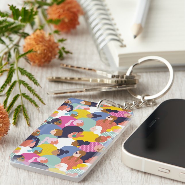 Women Diversity - Women of Various Race Keychain (Front Right)