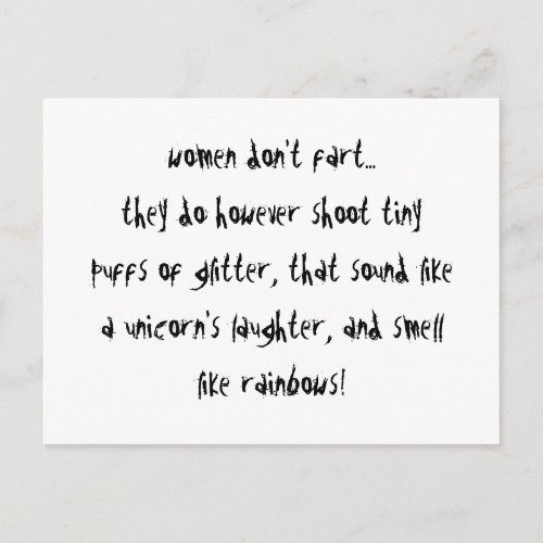 Women Dont Fart Postcard