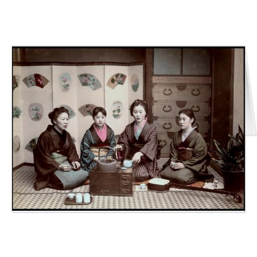 Women Drinking Tea _ Vintage Japanese Geishas