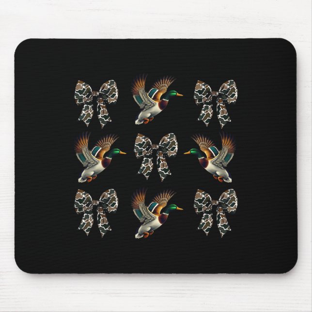 Women Duck Hunting Season Camo Coquette Bows Hunti Mouse Pad (Front)