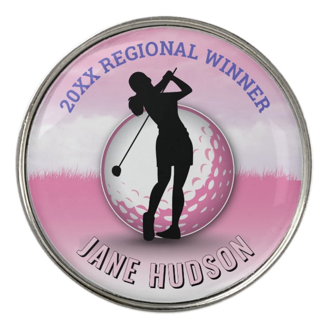 Women Elegant Golf Monogram Design Ball Marker (Front)